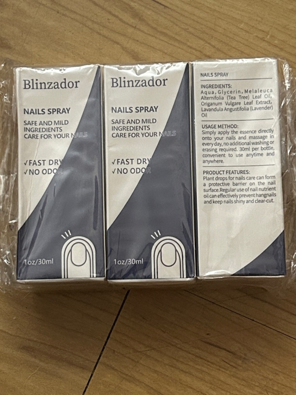 Blinzador Nail Spray - Fast Dry, No Odor - Navy/White